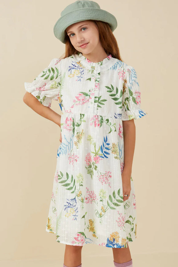 Hayden Girls Embroidered Botanical Dress