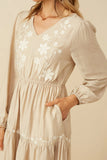 Floral Crochet Long Sleeve Dress