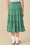 Girls Two Tone Washed Tiered Skirt