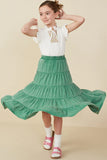 Girls Two Tone Washed Tiered Skirt