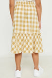 Girls checkered ruffle skirt