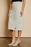 Ivory Gingham Slit Skirt