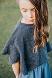 Girls Grey Cropped Pullover Ruffle Sweater