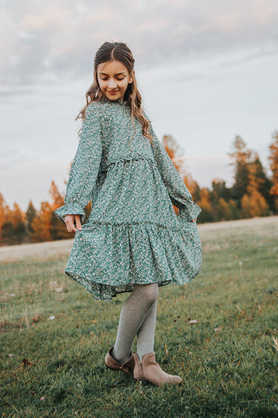 Stella Long Sleeve dress Flowers  Designer Girl's Clothing - Maison et  Cadeaux