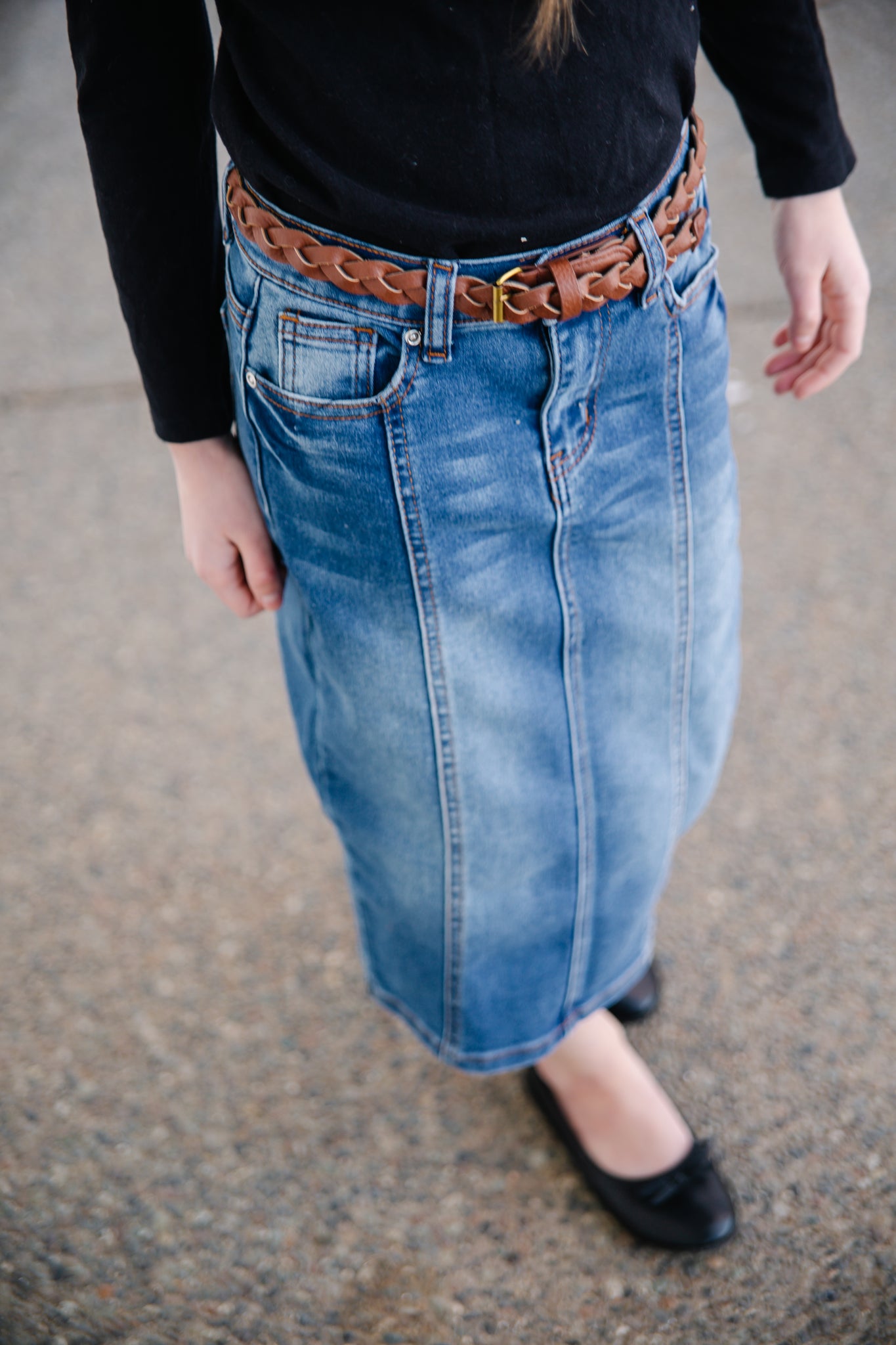 Jessica London Women's Plus Size Stretch Denim Skirt Elastic Waist Long Jean  Maxi Skirt - 24, Indigo Blue : Target